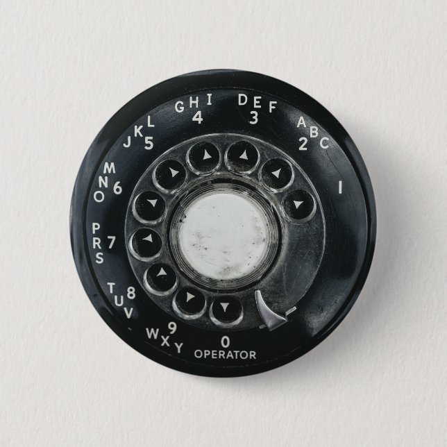 Antikes Wählscheibentelefon Button (Vorderseite)