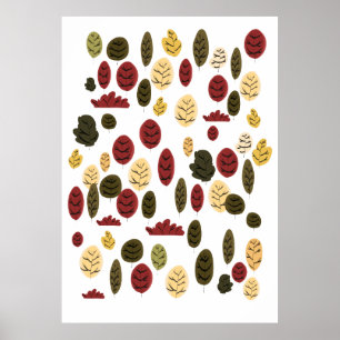 Antikes Waldmuster Poster