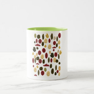 Antikes Waldmuster Zweifarbige Tasse