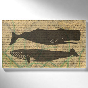 Antikes Walfisch-Marine-Vintage-Ozean-Meeresleben Namenschild