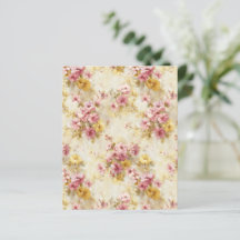 Antikes Wasserfarben-Blumenmuster-Schreibpapier