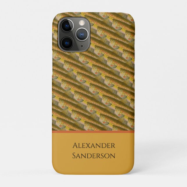 Antikes Wasserfarben-Forellenmuster Case-Mate iPhone Hülle (Rückseite)
