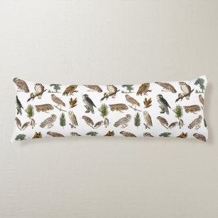 Antikes Wasserfarben-Waldmuster mit Eule Seitenschläferkissen