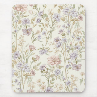 Antikes Wasserfarben-Wildblumen-Nahtloses Muster Mousepad