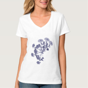 Antikes Weidenmuster Blumen T-Shirt