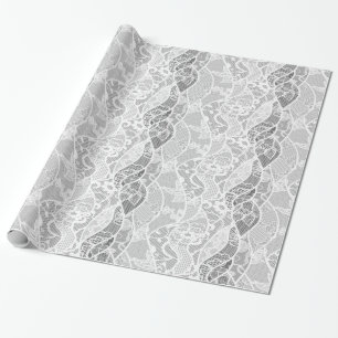 Antikes weiß-graues Blumenrankenmuster französisch Geschenkpapier