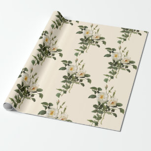 Antikes weißes Rosen-Blumenverpackungspapier Geschenkpapier
