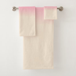 Antikes weißes und Winter Sky Pink Ombre Muster Badhandtuch Set