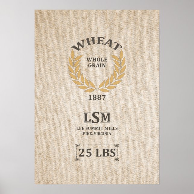 Antikes Weizensack-Design Poster (Vorne)