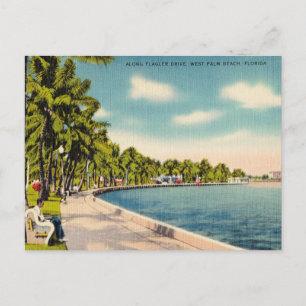 Antikes West Palm Beach, Florida Postkarte