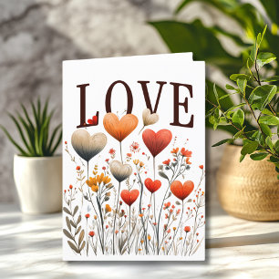 Antikes Wildblumen-Valentinstagsgeschenk Feiertagskarte