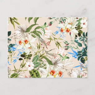 Antikes Wildblumenmuster Postkarte