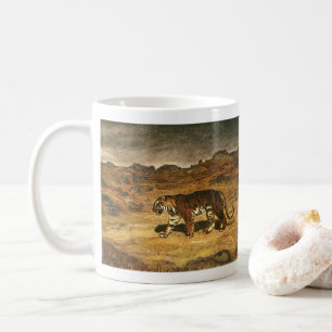 Antikes Wildtier, Bengal-Tiger durchstreift Ebenen Kaffeetasse