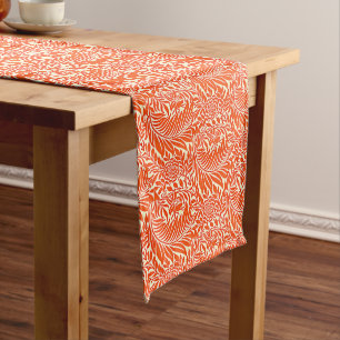 Antikes William Morris Blumendesign Weiß Orange Mittelgroßer Tischläufer