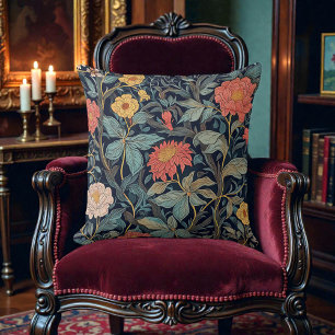 Antikes William Morris Blumenmuster Kissen