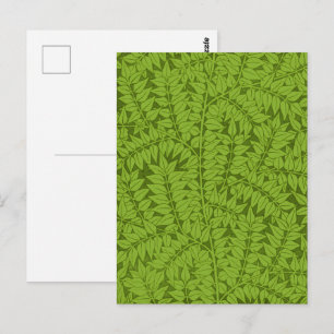 Antikes William Morris Branch Grünes Blatt Muster Postkarte