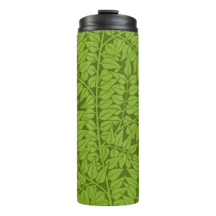 Antikes William Morris Branch Grünes Blatt Muster Thermosbecher