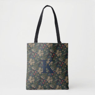 Antikes William Morris Navy Blau Rotes Chrysanthem Tasche