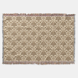 Antikes William Morris Venetian Floral Braun Weiß Decke