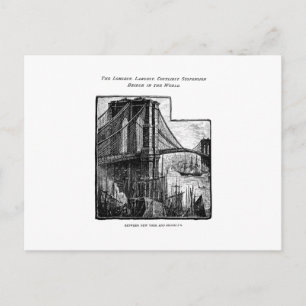 Antikes Williamsburg Brooklyn Bridge New York City Postkarte