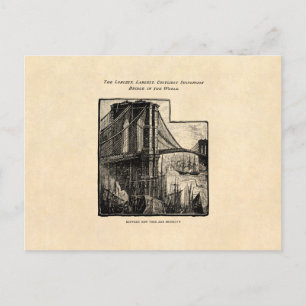 Antikes Williamsburg Brooklyn Bridge New York City Postkarte