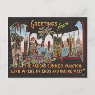 Antikes Wisconsin Postkarte