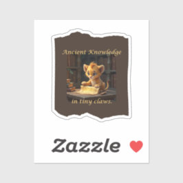 Antikes Wissen in Tiny Claws-Niedlichen Löwenstick Aufkleber