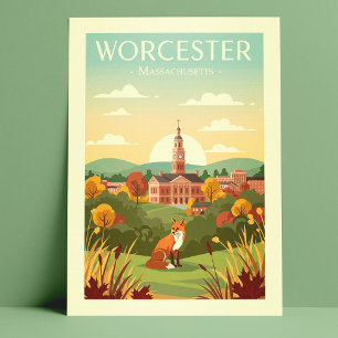 Antikes Worcester Massachusetts Postkarte
