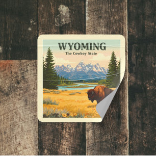 Antikes Wyoming Quadratischer Aufkleber