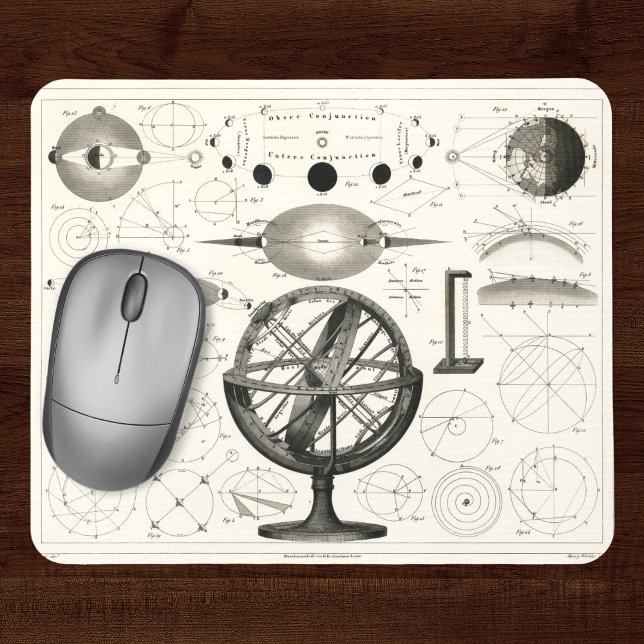 Antikes Zeichn Vintager astrologischer Sphären Mousepad (Von Creator hochgeladen)