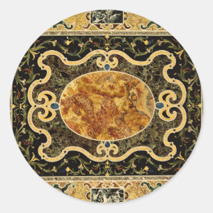 Antikes Ziermuster - italienisches Gemsteinmuster Runder Aufkleber
