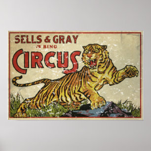 Antikes Zirkusplakat - circa 1930 - abgenutzt Poster