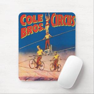 Antikes Zirkusplakat mit Hochseilakrobaten Mousepad