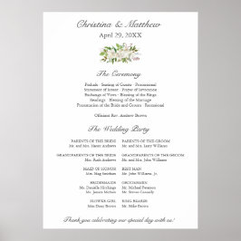 Antikgarten | Elegantes Hochzeitsfeierungsprogramm Poster