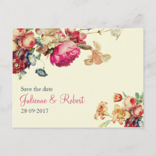 Antikgarten Vintag Save the Date Postkarte