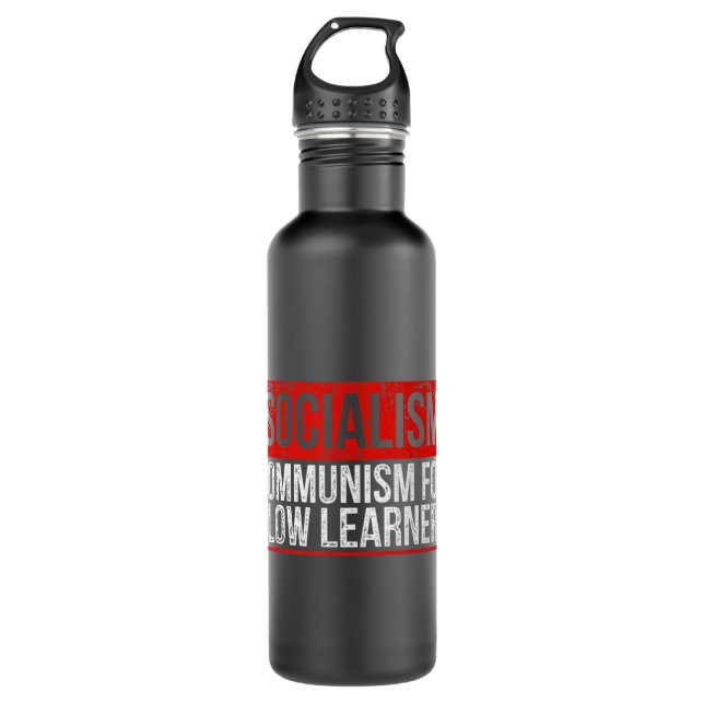 Antikommunistisch-kapitalistisch-libertarisch-anti Edelstahlflasche (Vorderseite)