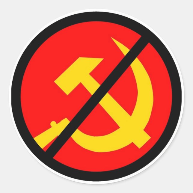 antikommunistisch runder aufkleber (Vorderseite)