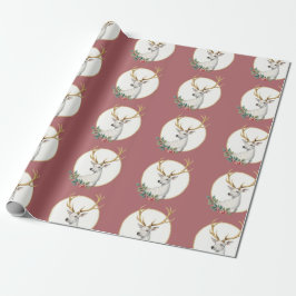Antikrote Burgunderhirsch-Geweih-Verpackungspapier Geschenkpapier
