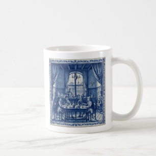 Antikstil Blau + Weiß Delfter Kaffeestube Kaffeetasse