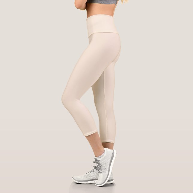 Antikweiß einfarbig capri leggings (Links)