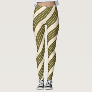 Antikweiß mit Antikbronze-Streifen Leggings