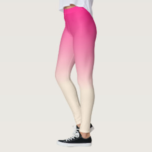 Antikweiß und Winterhimmel-Rosa Ombre-Muster Leggings