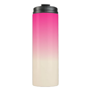 Antikweiß und Winterhimmel-Rosa Ombre-Muster Thermosbecher