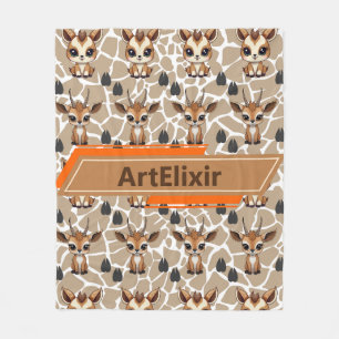 Antilope Cute Baby Kawaii Brauner Druck Fleecedecke