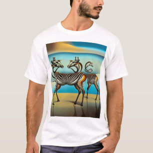 Antilopen, die Zebras reflektieren T-Shirt