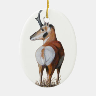 Antilopen-Weihnachtsverzierung Keramikornament