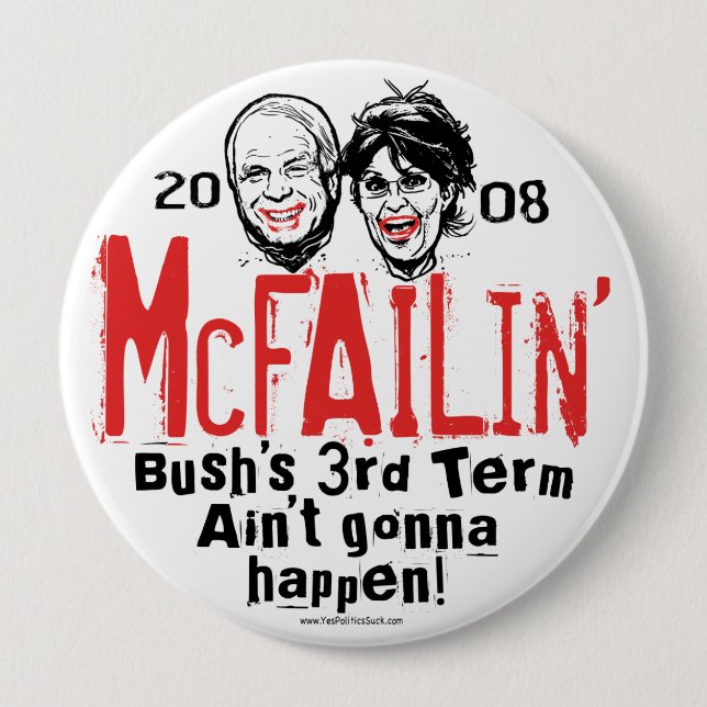 AntiMcCain Palin McFailin Knopf Button (Vorderseite)