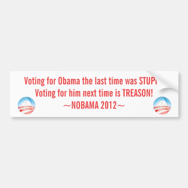 Antiobama-Aufkleber, NOBAMA 2012, Autoaufkleber (Vorne)