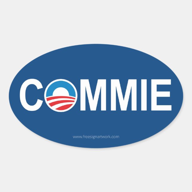Antiobama Commie Ovaler Aufkleber (Vorderseite)