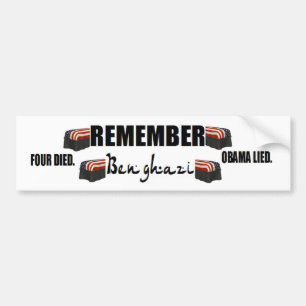 Antiobama: Erinnern Sie sich an Banghazi. vier Autoaufkleber